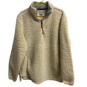 Nordic Fleece Women's Sherpa 1/4 Zip Ivory‎ Fleece Pullover Coat Unisex Sz.2XL